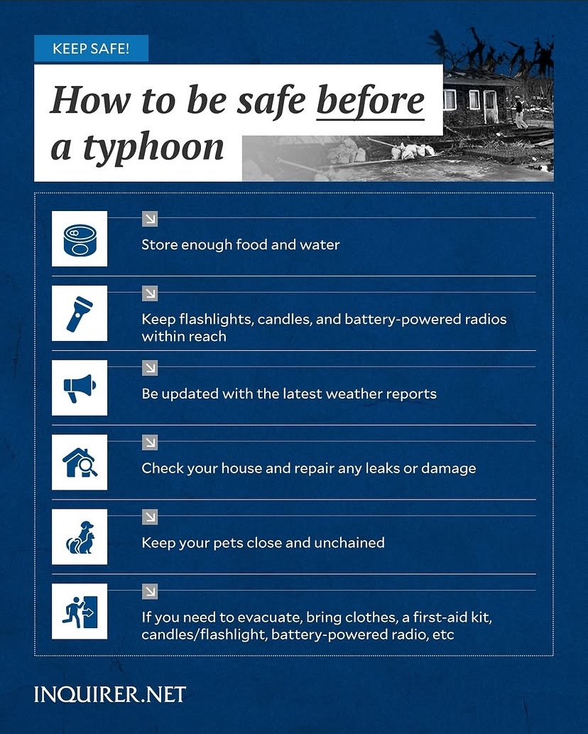 Safety tips before, during and after a typhoon
