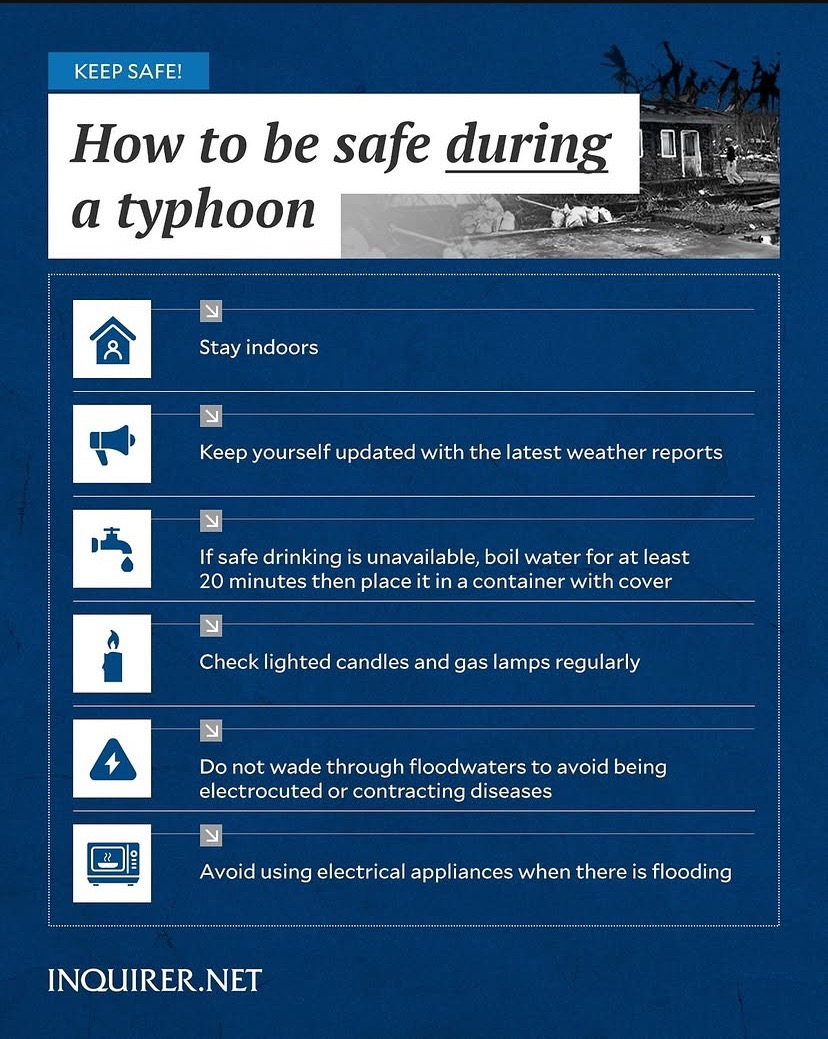 Safety tips before, during and after a typhoon