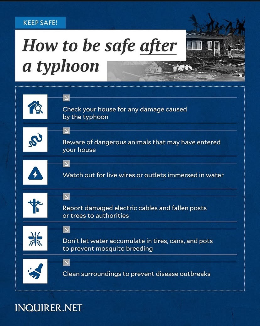 Safety tips before, during and after a typhoon