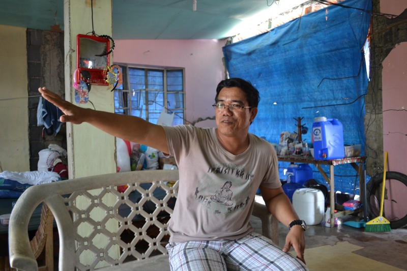 Jemsel Valdez recalls how he escaped the wrath of super typhoon Yolanda. PHOTO BY KRISTINE SABILLO/INQUIRER.net