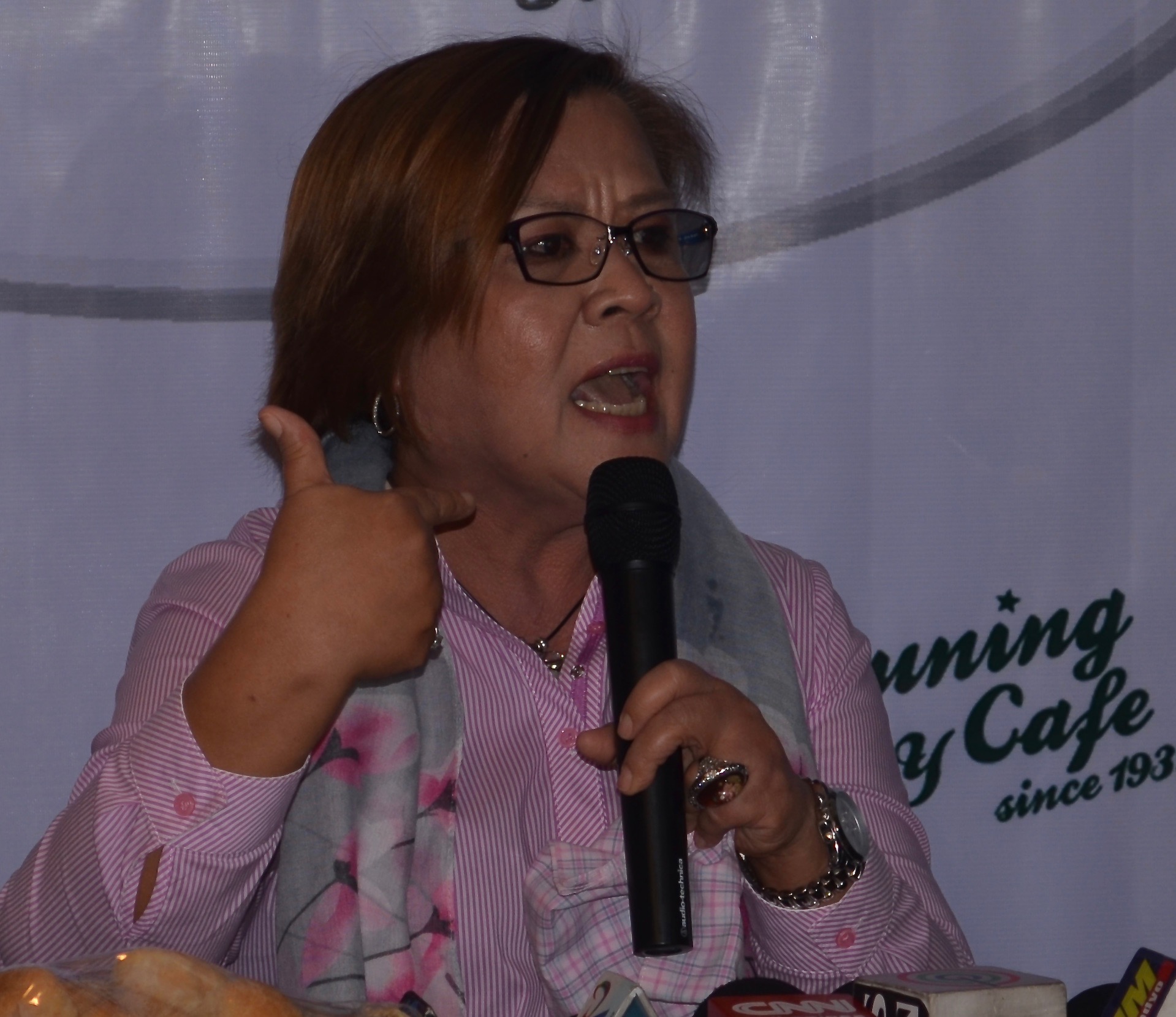 Former Sen. Leila de Lima speaking in a forum
