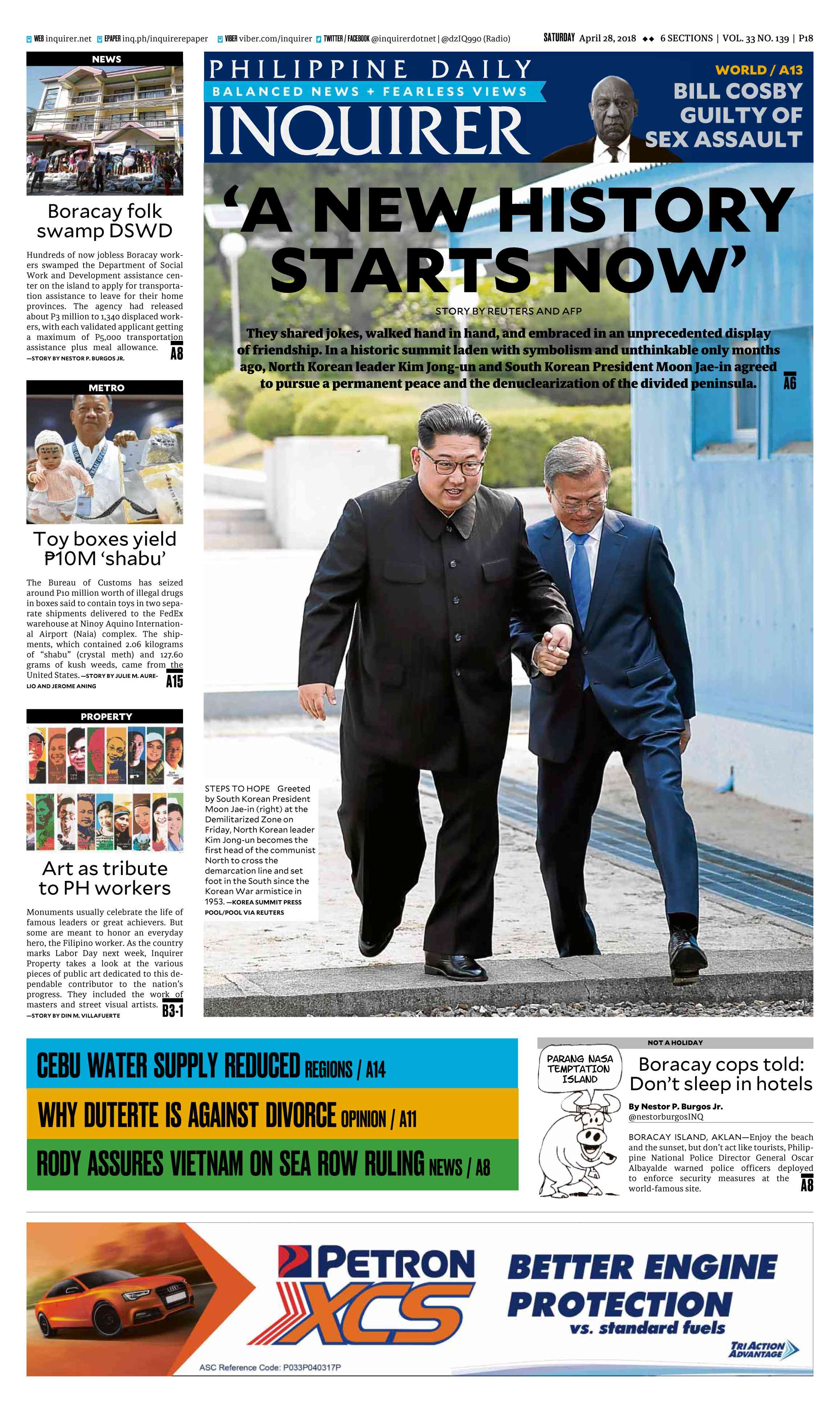 Today's Paper: April 28, 2018 | INQUIRER.net Today's Paper: April 28, 2018