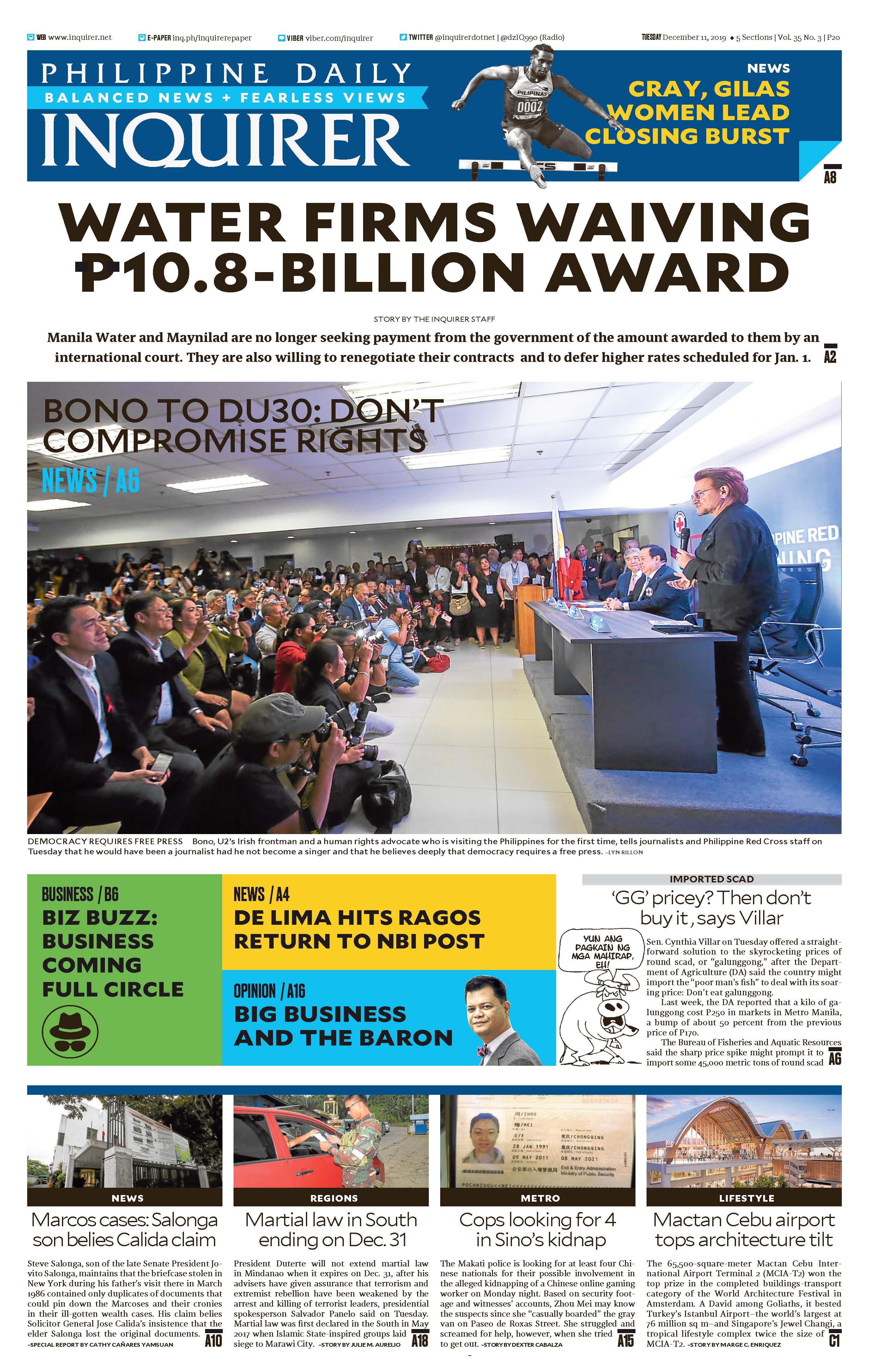 Todayâ€™s Paper: December 11, 2019 | INQUIRER.net