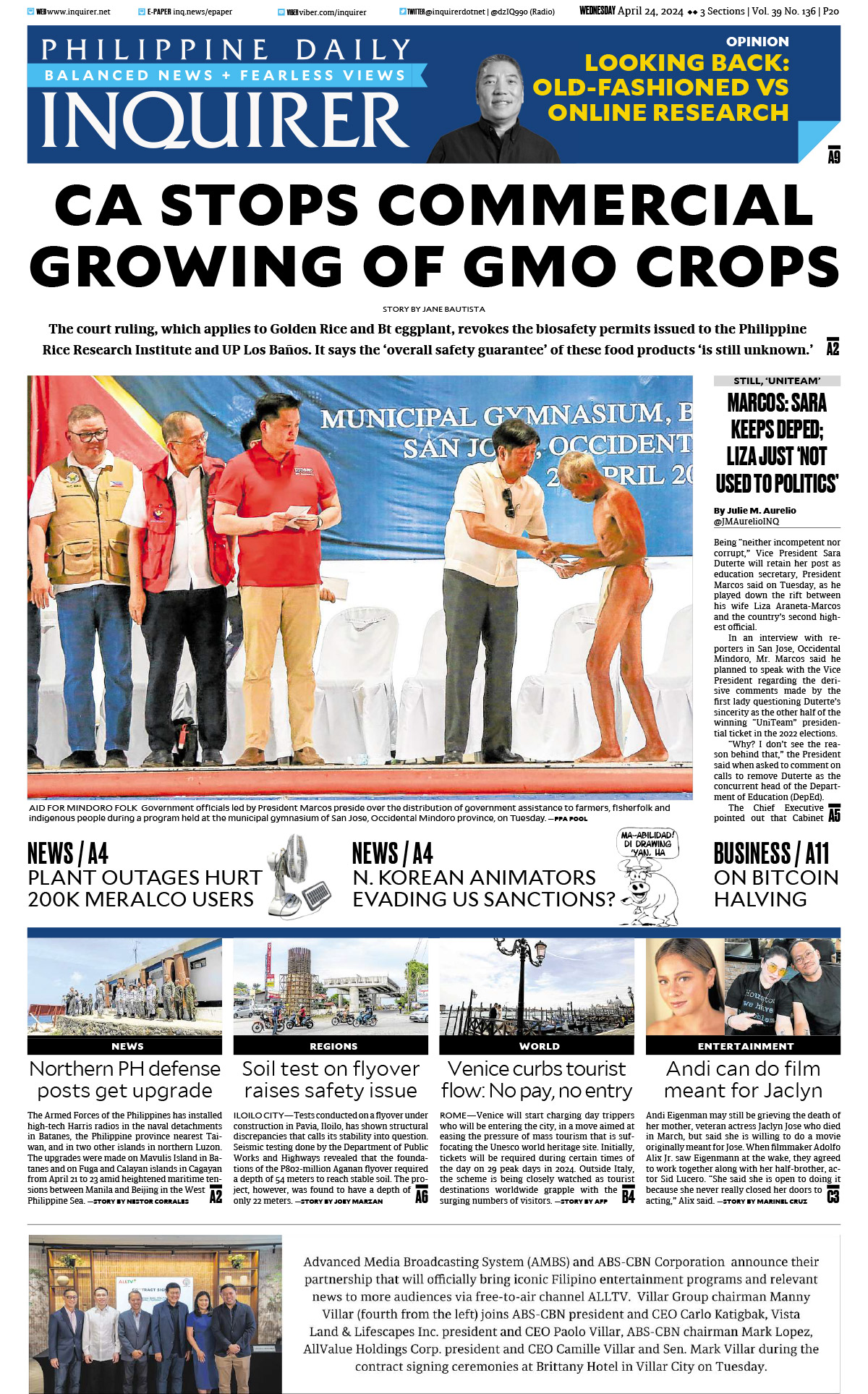 Today’s Paper: April 24, 2024
