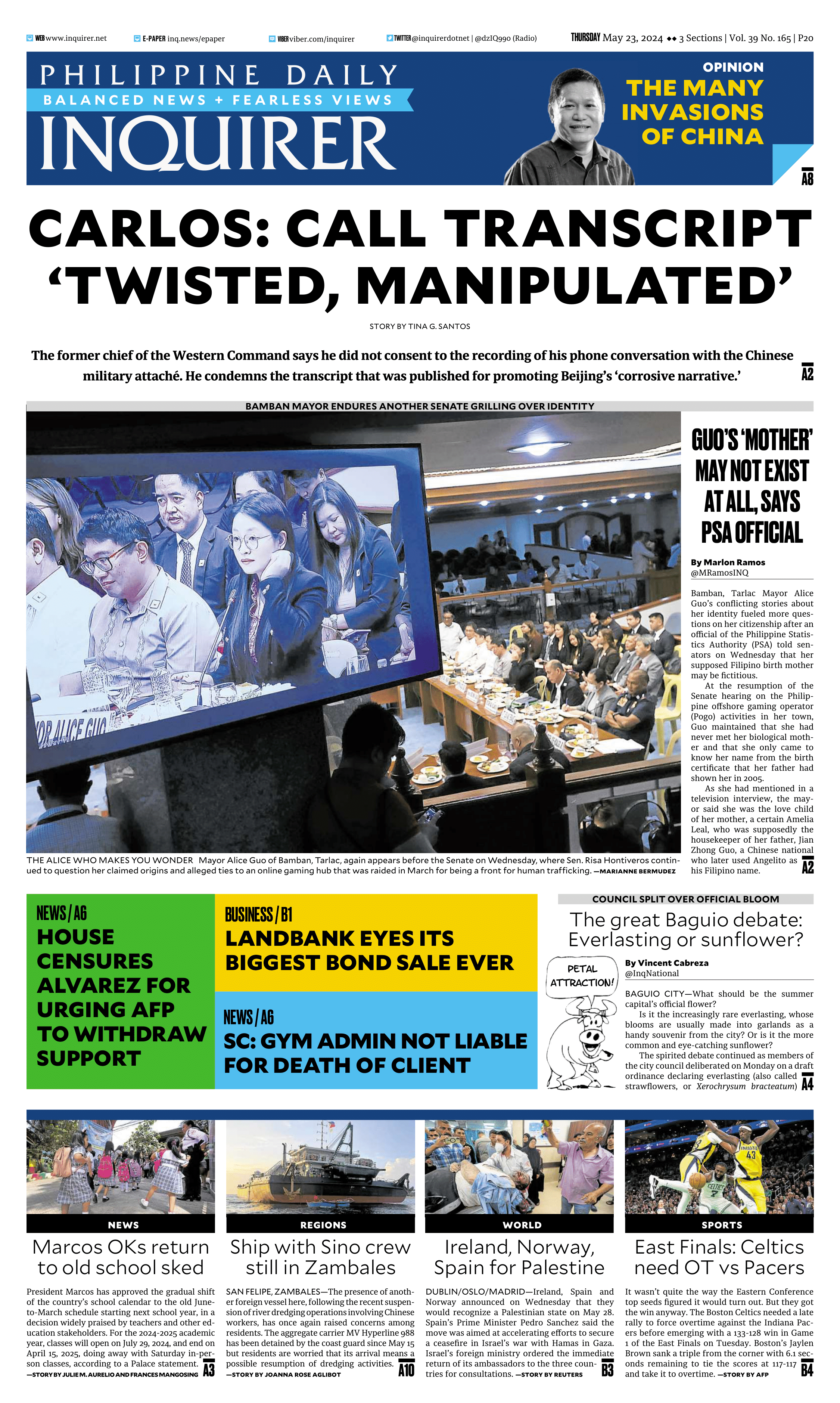 Today’s Paper: May 22, 2024