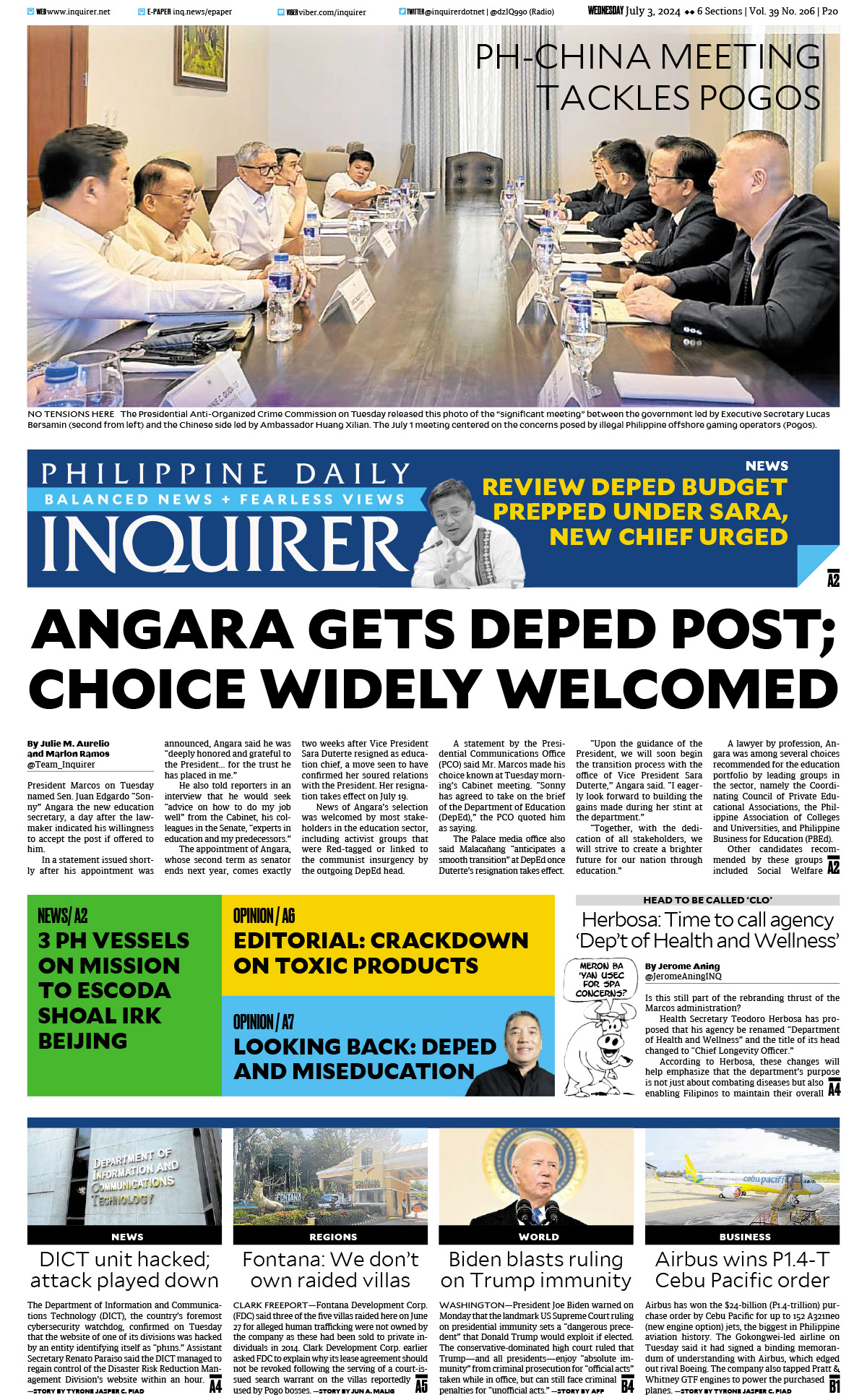 Today’s Paper: July 3, 2024