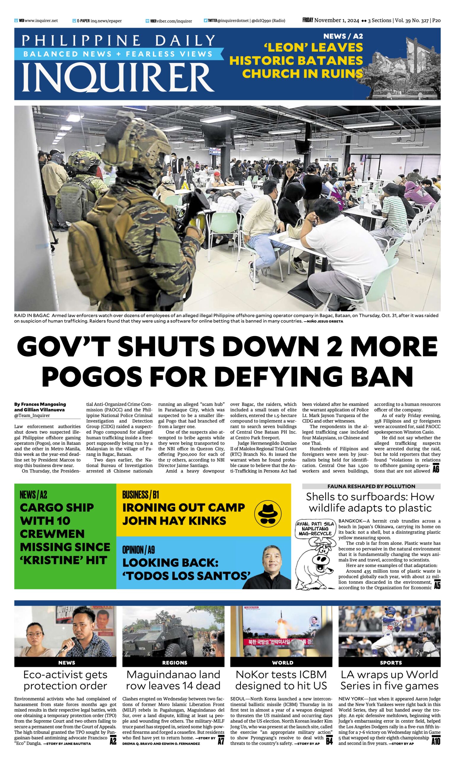 Today’s paper: November 1, 2024