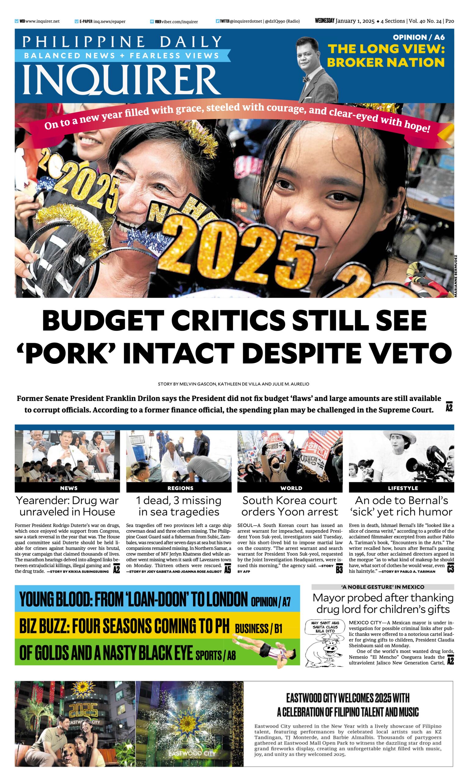 Today’s paper: January 1, 2025
