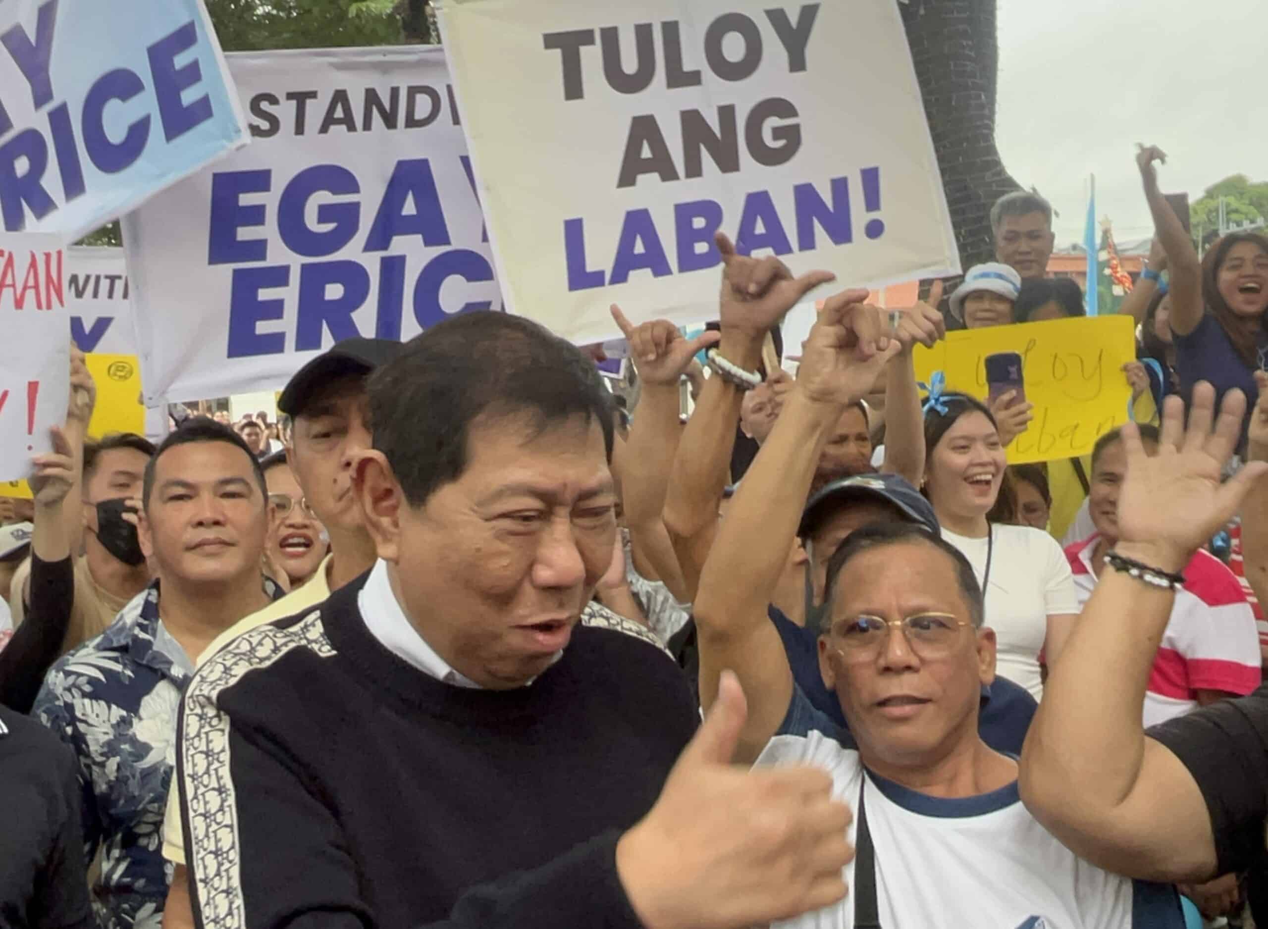 Erice, supporters hold demonstration against Comelec’s disqualification