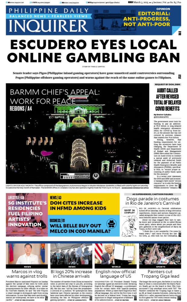 Today’s paper: March 3, 2025