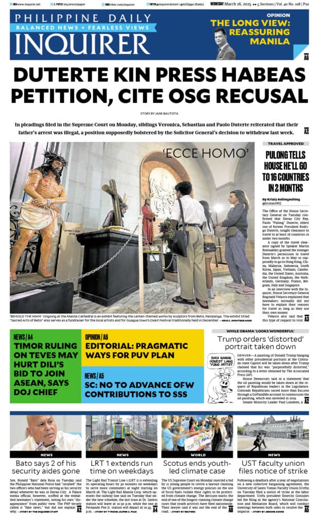 Today’s paper: March 26, 2025