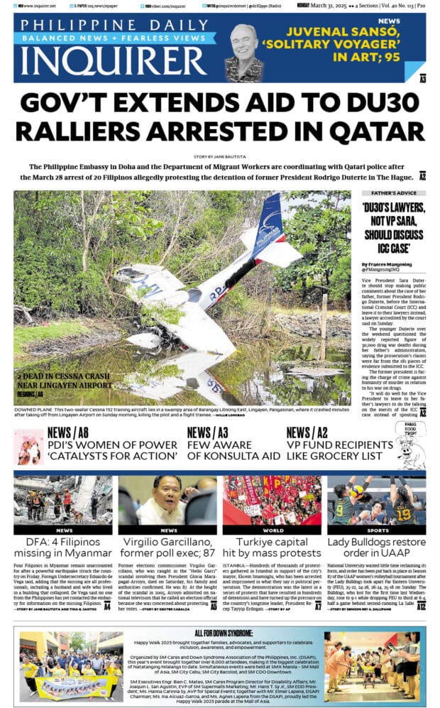 Today’s paper: March 31, 2025