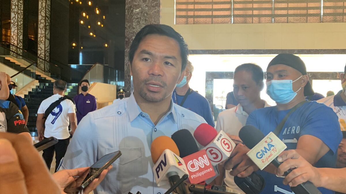Senatorial candidate and boxing legend Manny Pacquiao