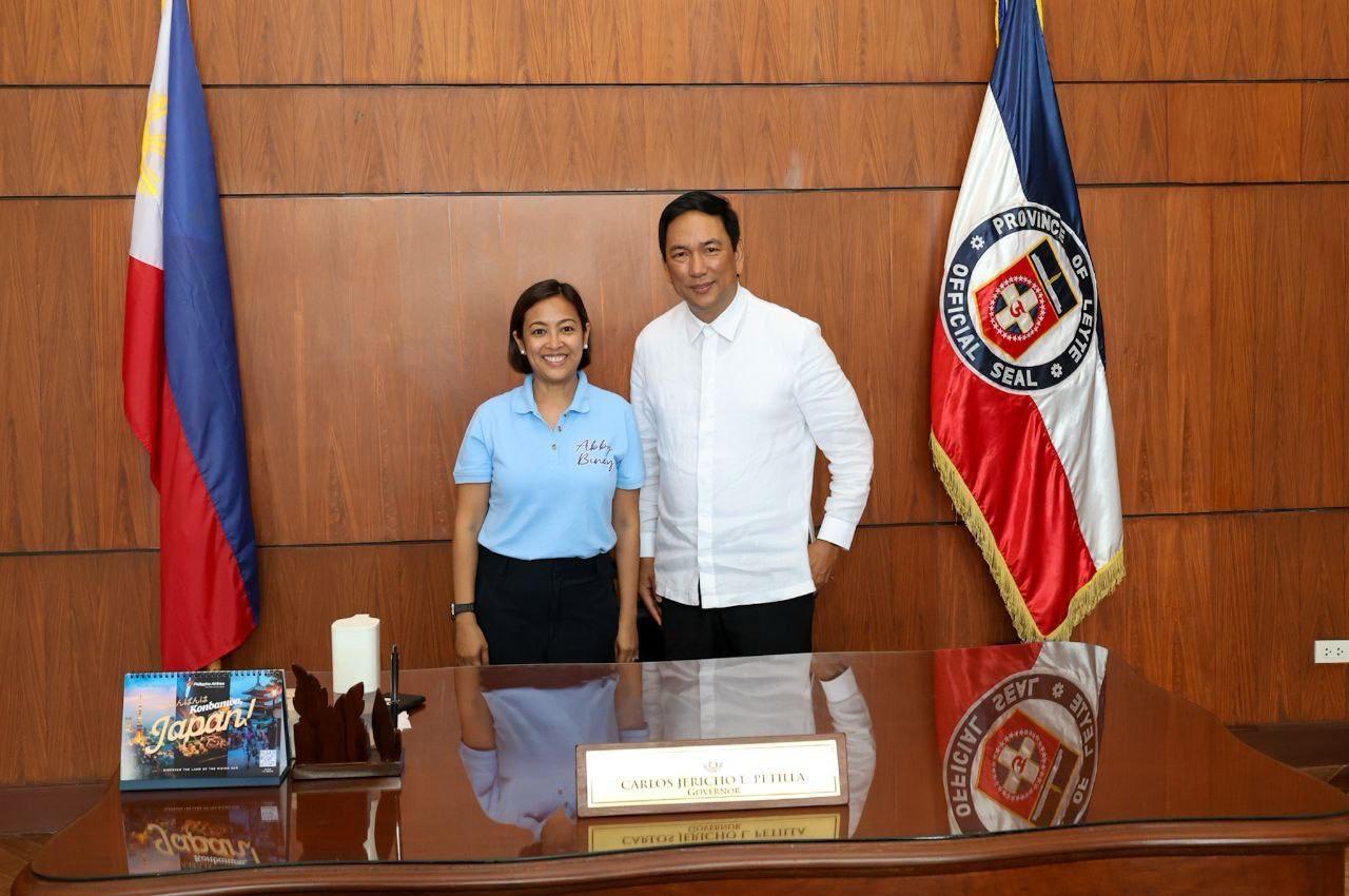 Senatorial candidate and Makati Mayor Abby Binay meets with Leyte Governor Carlos Jericho "Icot" Petilla during a courtesy visit at the Leyte Provincial Capitol Friday.