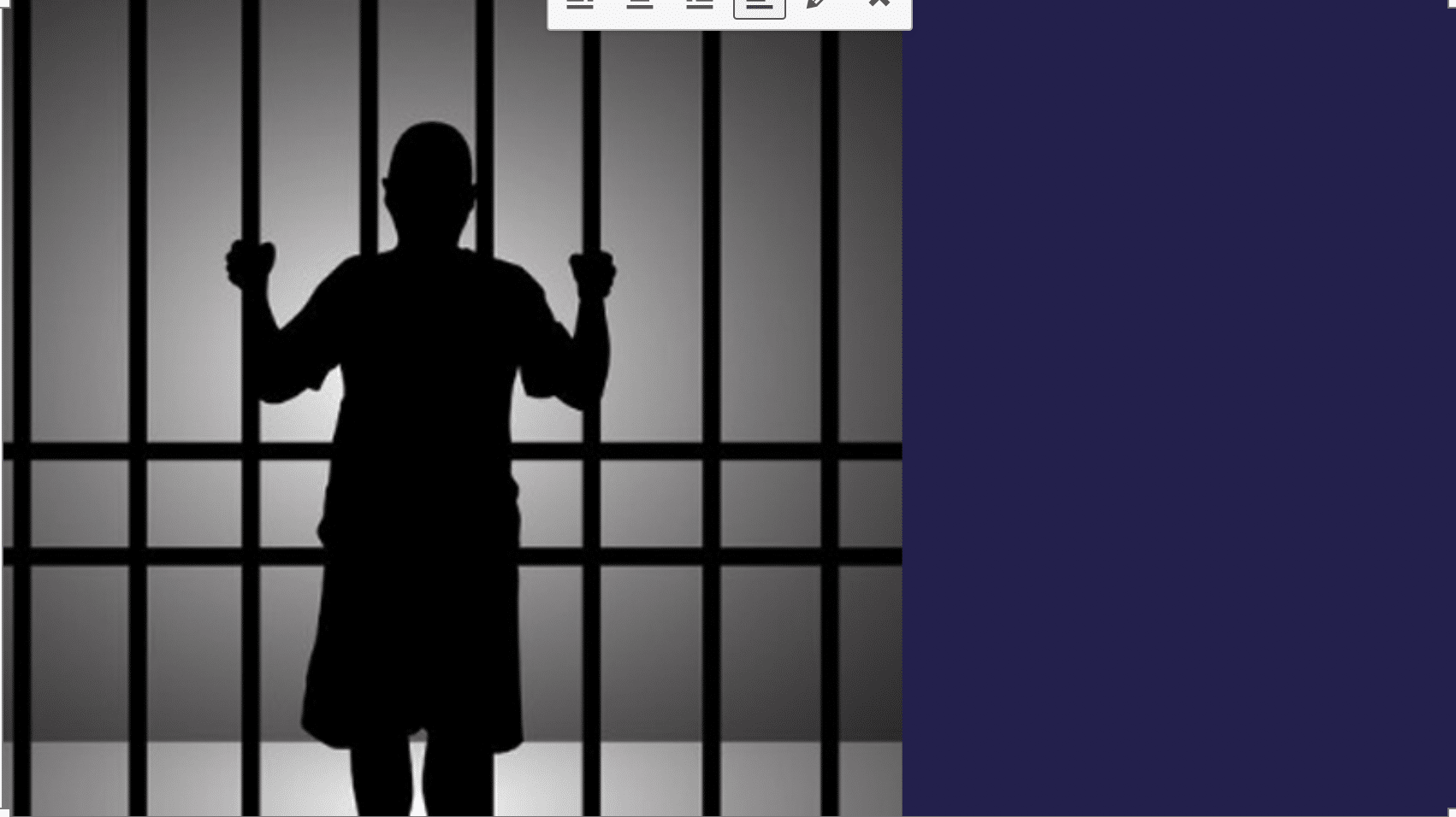 Stock photo of a person deprived of liberty