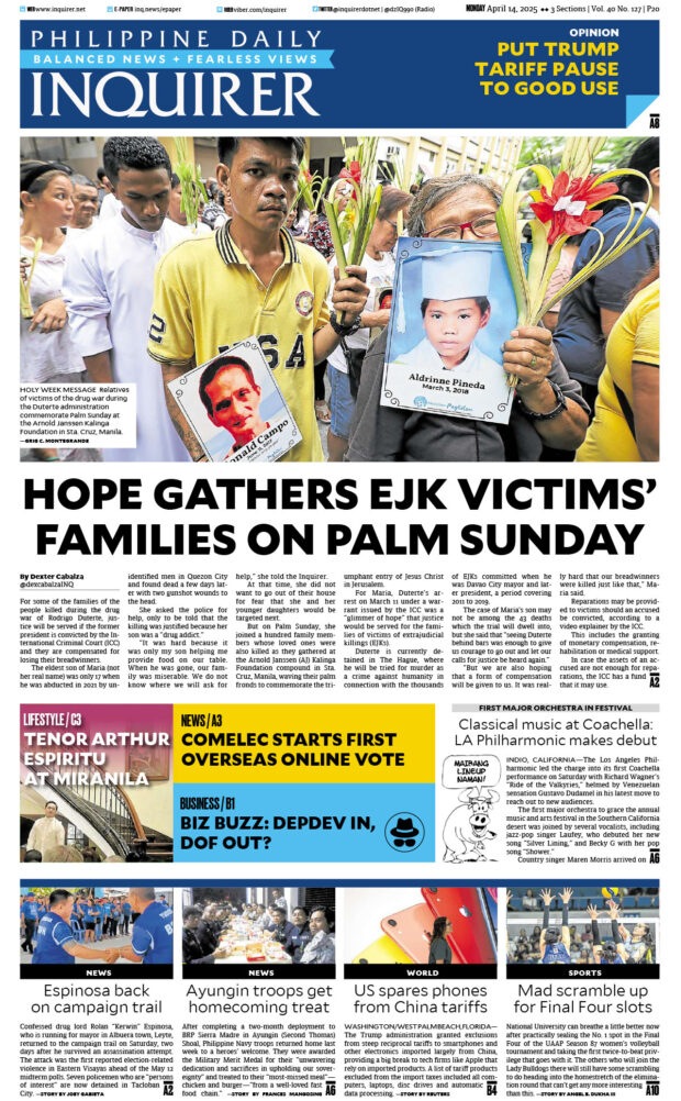 Today’s paper: April 14, 2025