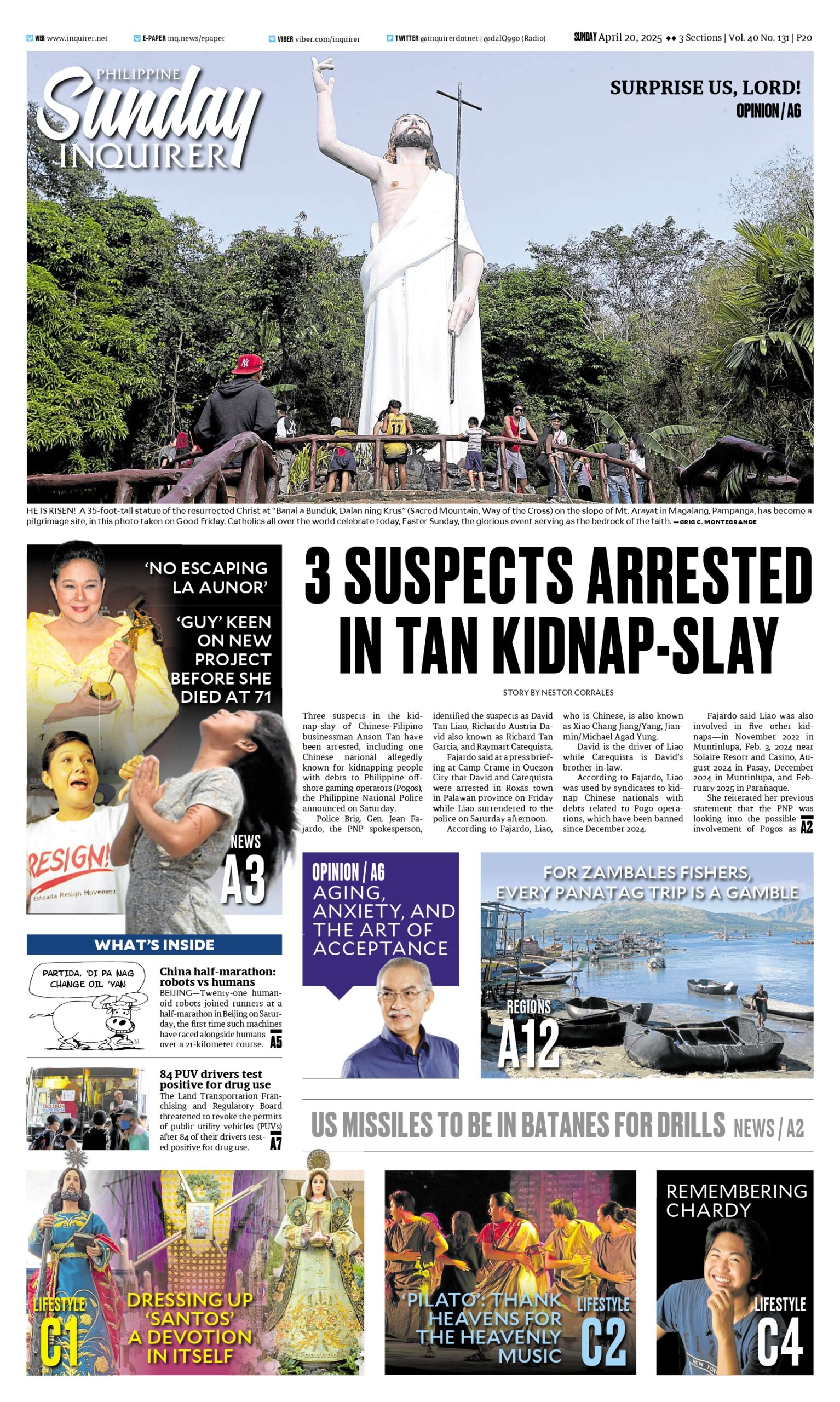 Today’s paper: April 20, 2025