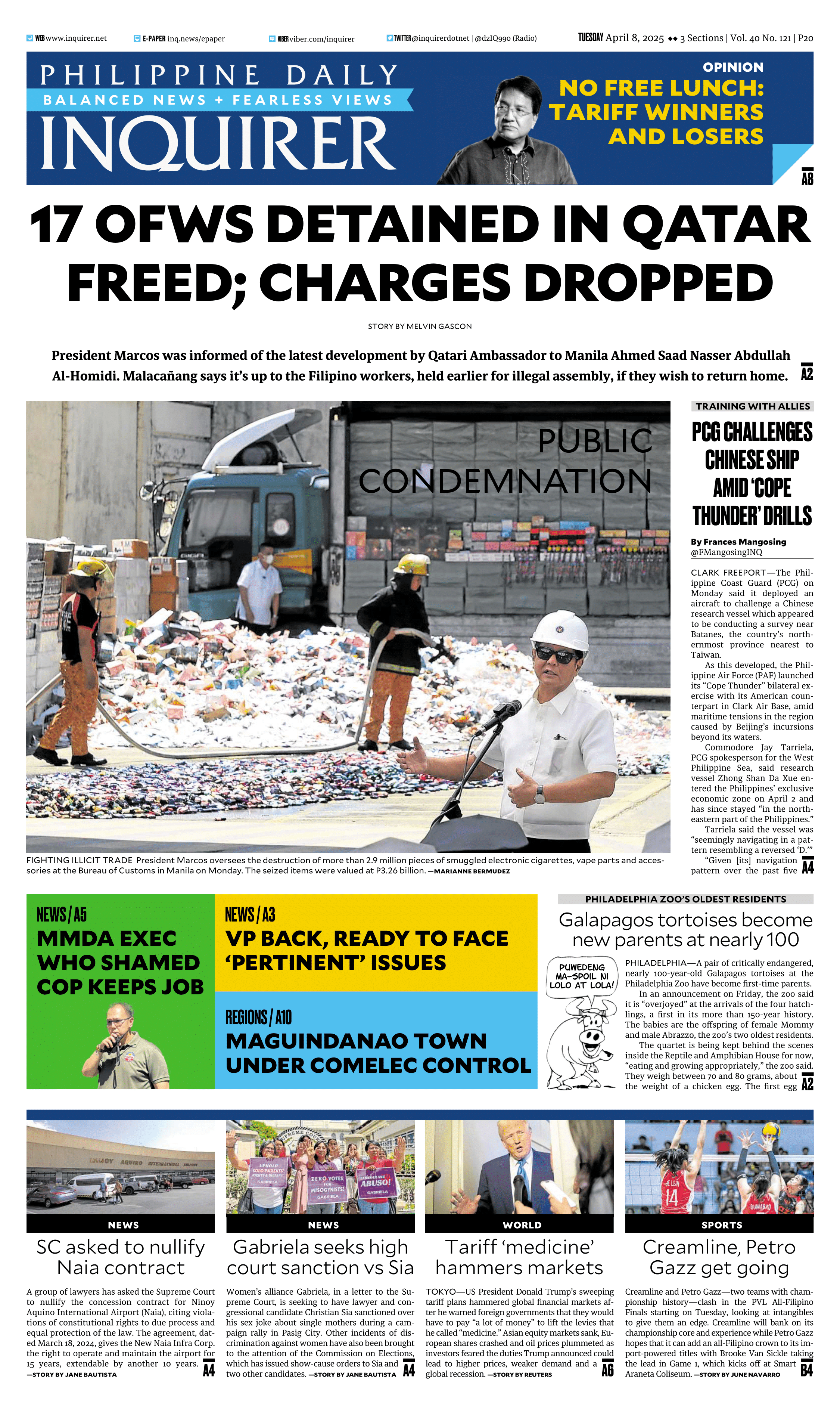 Today’s paper: April 8, 2025