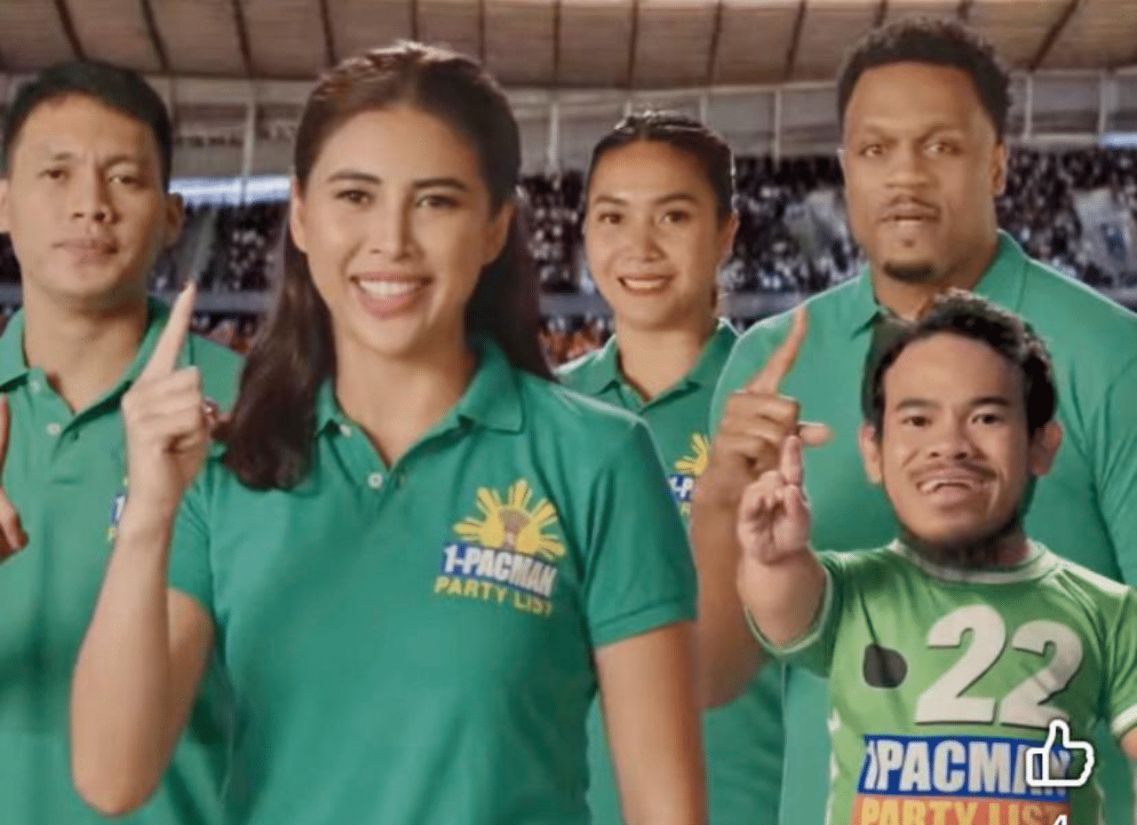 1Pacman Party-list official FB page shows Baby Giant taking front line with Milka Romero and top althletes including Gilas Pilipinas game-changer Justin Brownlee, volleyball favorite Aby Marano, and court star Scottie Thompson