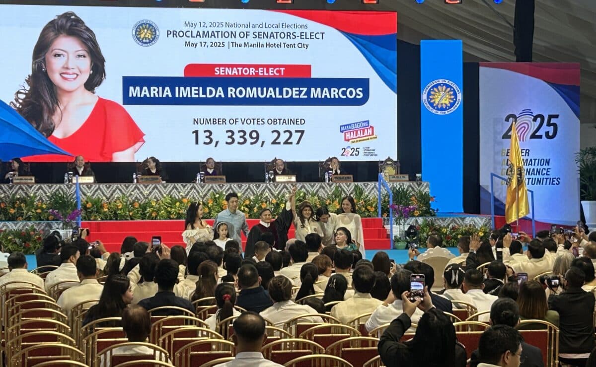 Proclamation of Senator Imee Marcos on Saturday, May 17. (Photos from Dianne Sampang/INQUIRER.net)