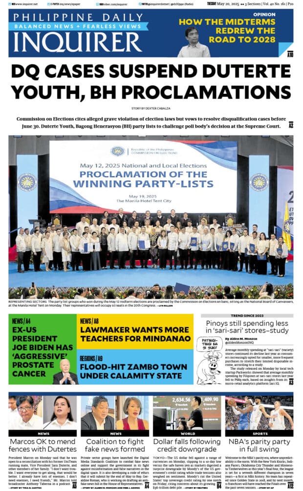 Today’s paper: May 20, 2025