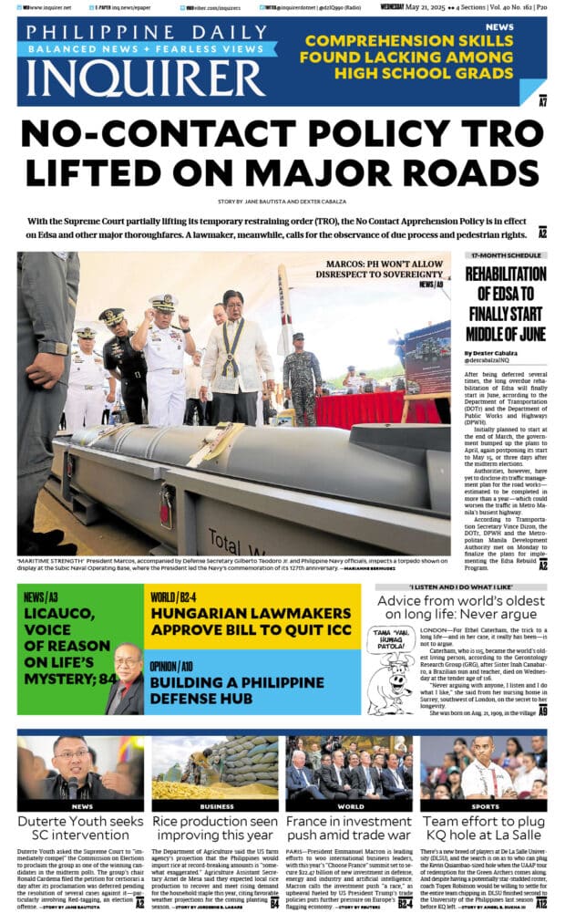 Today’s paper: May 21, 2025
