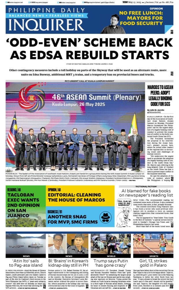 Today’s paper: May 27, 2025