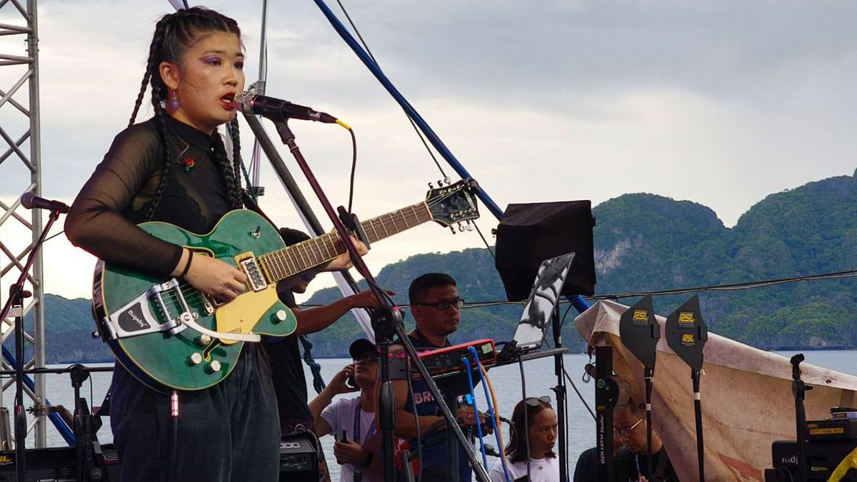 MUSIC FOR SOVEREIGNTY Indonesian musician Kai Mata joins alineup of Filipino artists at a concert on Monday, held onboard the Kapitan Felix Oca off the coast of El Nido, Palawan. The concert is one of two shows that form part of the Atin Ito Coalition’s third mission to the West Philippine Sea. —ATIN ITO COALITION
