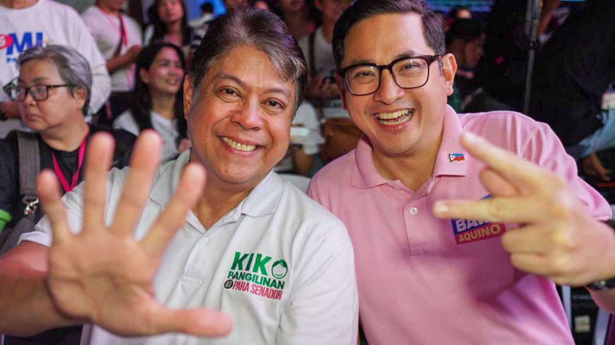 PULLING THROUGH AMID DOUBTS Senatorial candidates Francis “Kiko” Pangilinan and Paolo Benigno “Bam”Aquino IV during one of their campaign sorties. —PHOTO FROM BAM AQUINO FACEBOOK PAGE