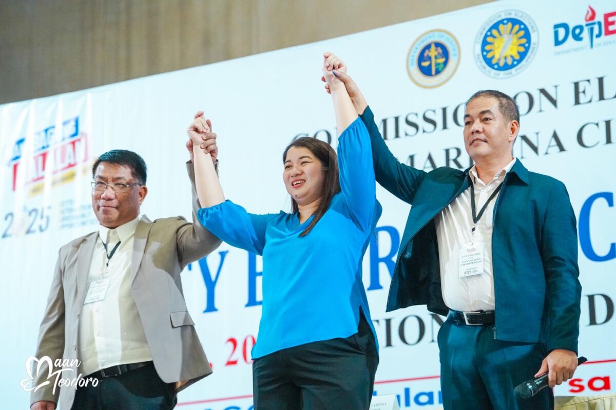 MaanTeodoro-proclamation-Comelec-mayoralrace-13May2025 Maan Teodoro, wife of outgoing Mayor Marcy Teodoro, wins the mayoral race in Marikina City.