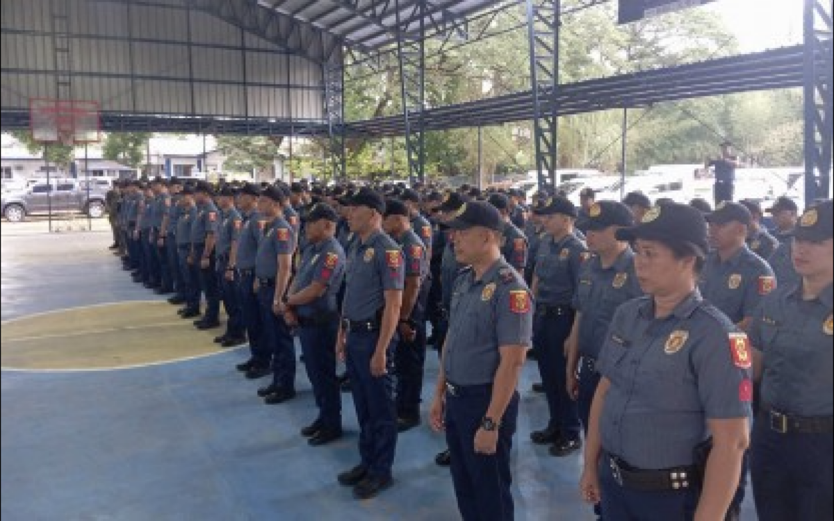 DEPLOYMENT. Personnel from the Angeles City Police Office gather in formation in this undated photo. The Police Regional Office 3 on Wednesday (May 7, 2025) said over 12,000 police officers from local police stations, as well as provincial and regional headquarters, have been deployed as part of intensified security preparations for the May 12 national and local elections. (Photo courtesy of PRO-3)