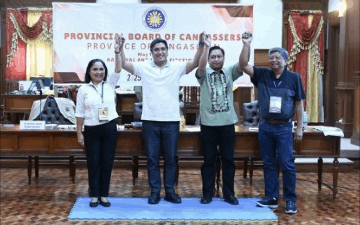 VICTORY. Governor Ramon Guico III is proclaimed winner by the Pangasinan Provincial Board of Canvassers on Tuesday (May 13, 2025) after securing a second term with 881,307 votes. He beat former governor Amado Espino III. (Photo courtesy of Pangasinan-PIO)