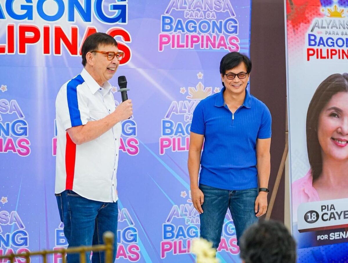 Finance Secretary Ralph Recto endorses Senate bet Benhur Abalos during a rally in Batangas City. Also backing Abalos is Recto’s wife, former Batangas Governor Vilma Santos (not in photo).