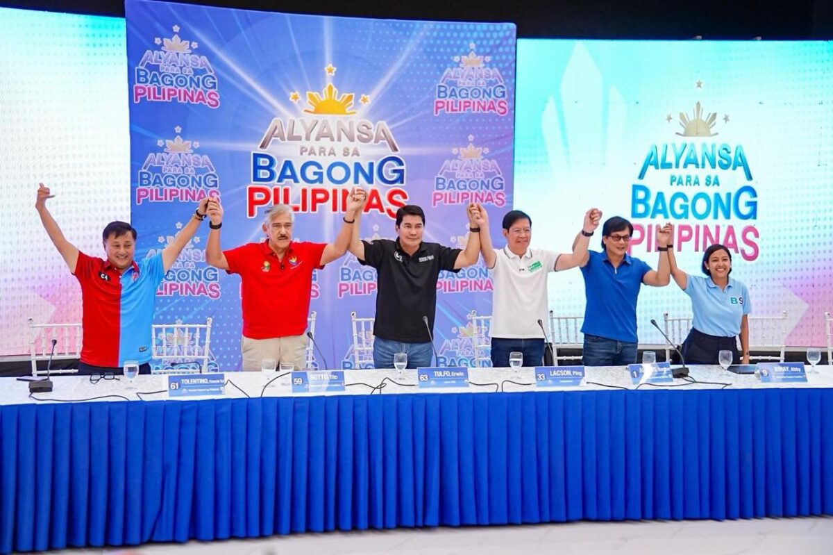 The Alyansa para sa Pagbabago senatorial candidates during a press conference in Batangas City