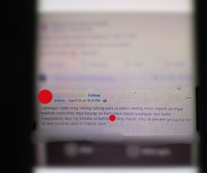 Screenshots of the online smear campaign against the Solo Parents party-list