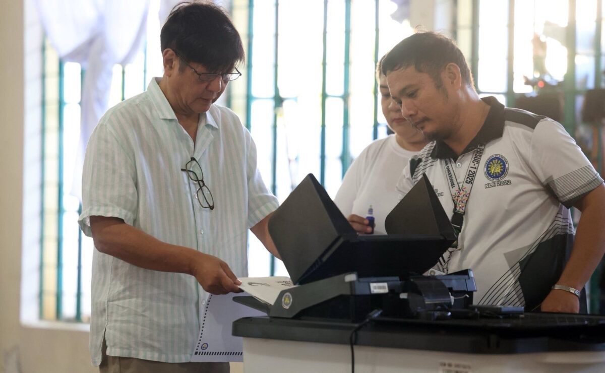 President Ferdinand Marcos Jr. votes at Mariano Marcos Memorial Elementary School, Batac City, Ilocos Norte on May 12, 2025. (Photo courtesy of Presidential Communications Office)
