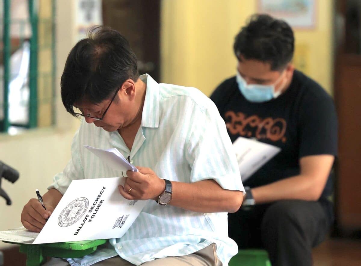 President Ferdinand Marcos Jr. cast his vote early Monday at the Mariano Marcos Memorial Elementary School here, where he began his political career.