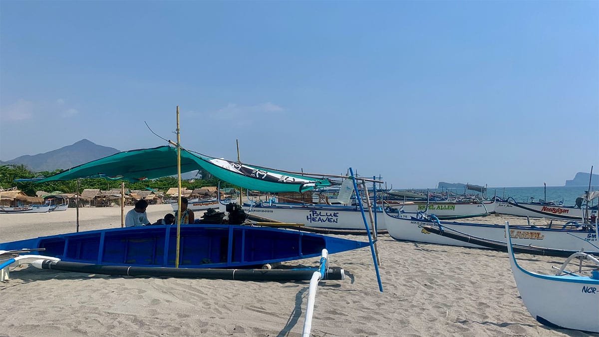 IDLE TIME Many fishing boats in Barangay San Miguel, San Antonio, Zambales, are forced to stay away from the sea again, as seen in this photo taken on Monday, due to another fishing ban imposed to make way for the joint Philippine-US military “Balikatan” (shoulder-to-shoulder) exercises. —JOANNA ROSE AGLIBOT
