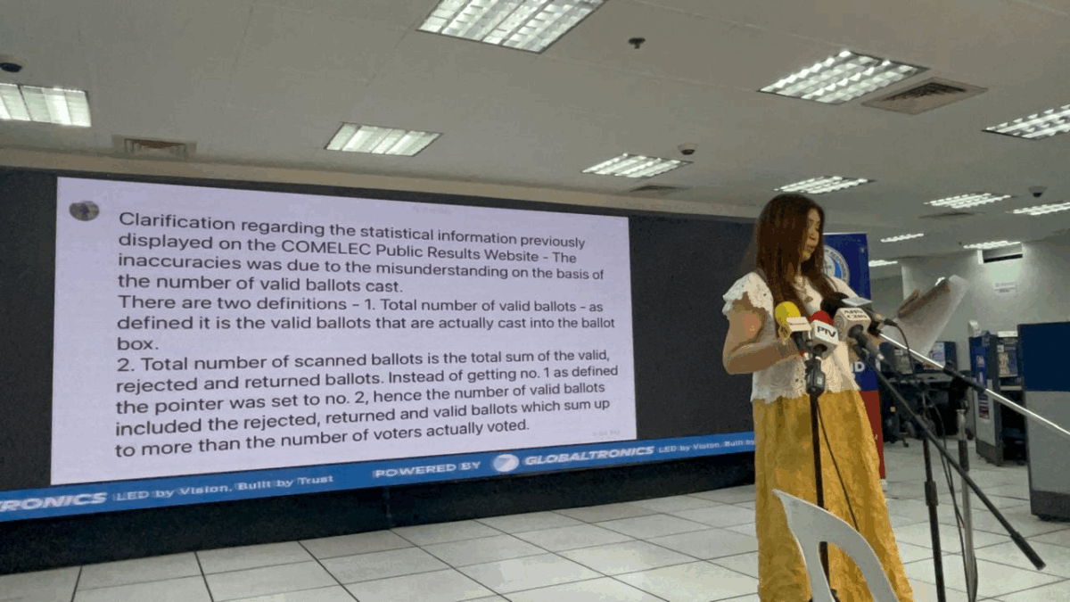 PPCRV Spokesperson Ana Singson on Friday presents the Comelec's explanation on 