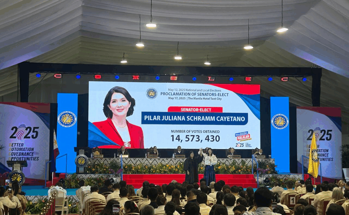 Reelectionist Pia Cayetano is officially proclaimed as senator on Saturday, May 17.