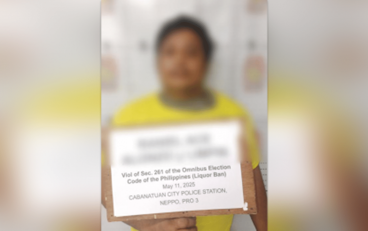 One of the 33 individuals arrested for violating the election liquor ban in Central Luzon provinces on Sunday (May 11, 2025). The Police Regional Office-3 pledged to maintain strict enforcement throughout election day to ensure peaceful voting.