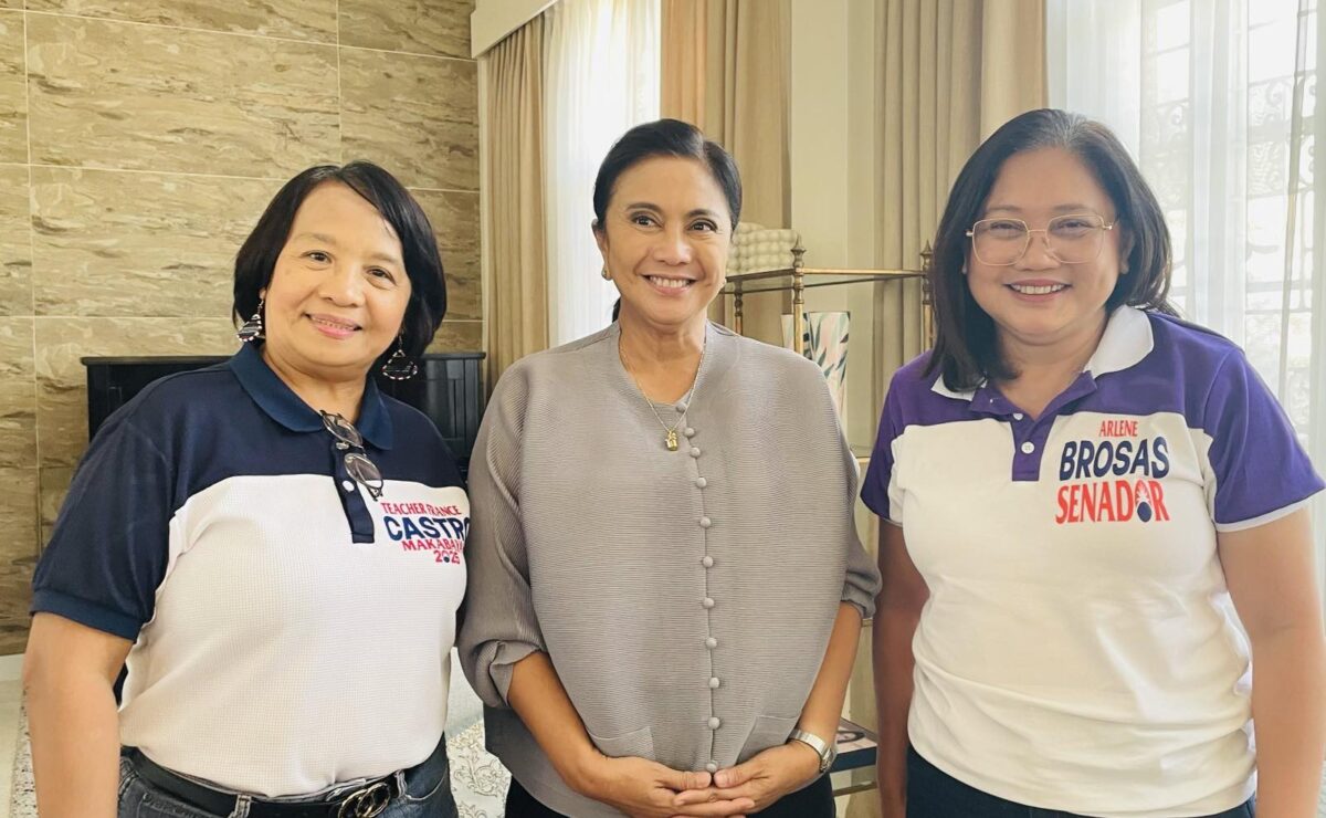 Makabayan senatorial candidates ACT Teachers party-list Rep. France Castro and Gabriela Women’s Party-list Rep. Arlene Brosas met with former Vice President Leni Robredo in Camarines Sur on Thursday.