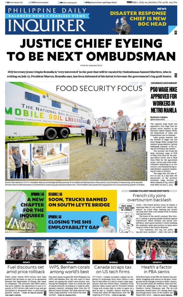 Today’s paper: July 1, 2025