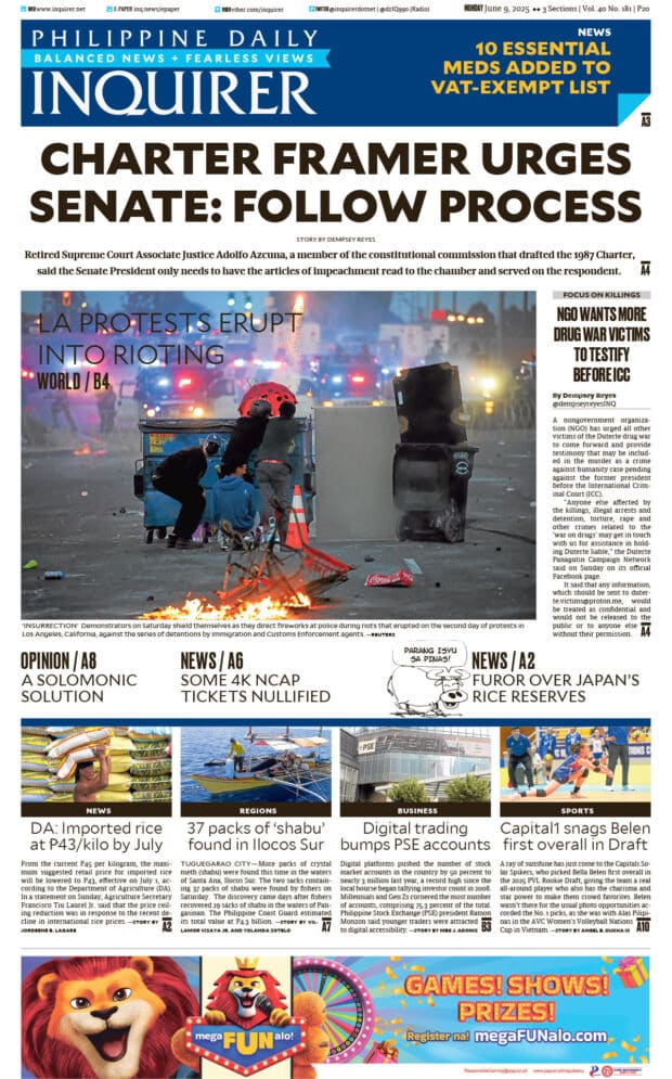 Today’s paper: June 9, 2025
