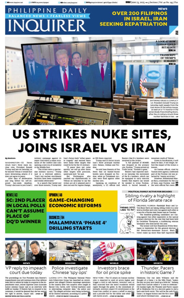 Today’s paper: June 23, 2025