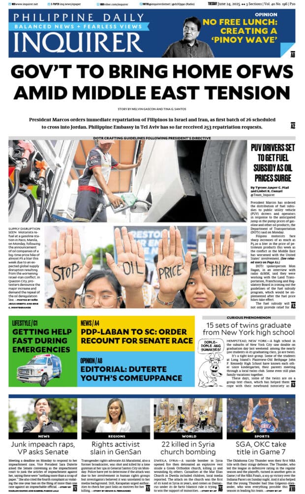 Today’s paper: June 24, 2025