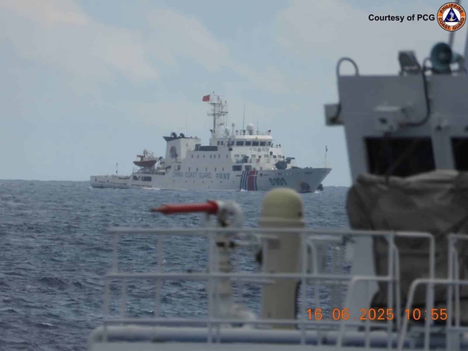 China Coast Guard ship is seen shadowing PCGvesselsthat were on a mission with the Bureau of Fisheries and Aquatic Resources and local fishermen installing “payao” in the waters off Palawan.