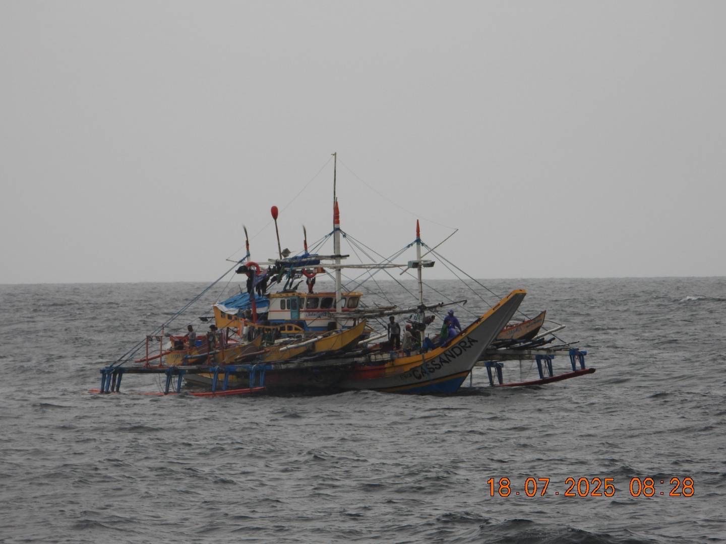 Fishing boat FB Cassandra stranded in Scarborough Shoal on July 17, 2025. PHOTO FROM THE Philippine Coast Guard