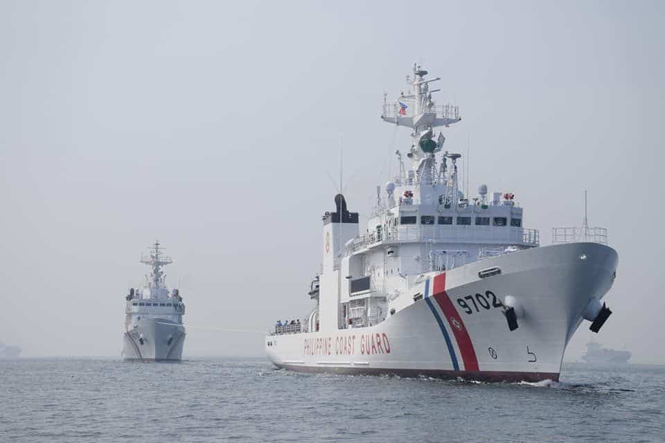 BRP Melchora Aquino and BRP Teresa Magbanua during Philippine Coast Guard’s towing exercise in Manila Bay held in June 2022. PHOTO FROM THE PHILIPPINE COAST GUARD