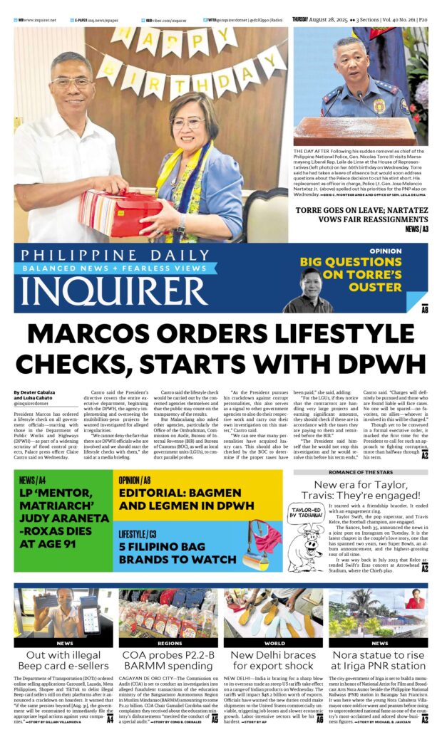 Today’s paper: August 28, 2025